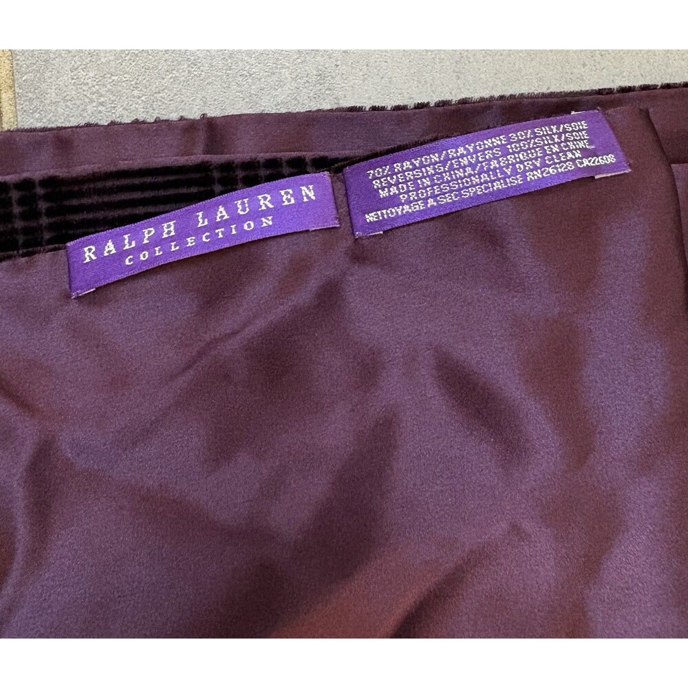 Ralph Lauren Collection Purple Label Scarf Reversible 76 x 9.5 Rayon Silk - Picture 2 of 5